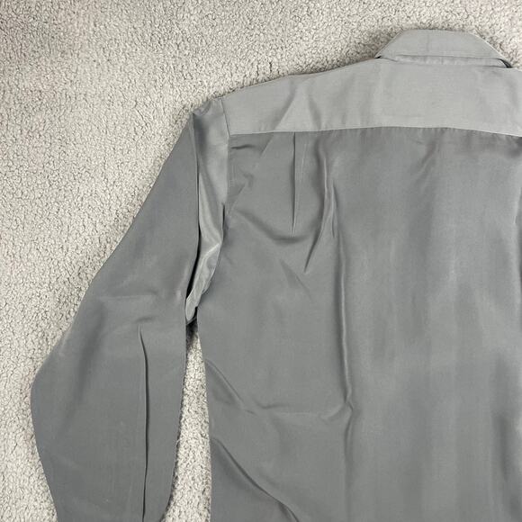 Husky Club Men's XL Gray Patterned Polyester Rayon Long Sleeve Button Up Shirt - Picture 16 of 16